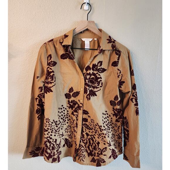 Sundance Tops - Sundance Women's Brown Burgundy Velvet Top SZ Small